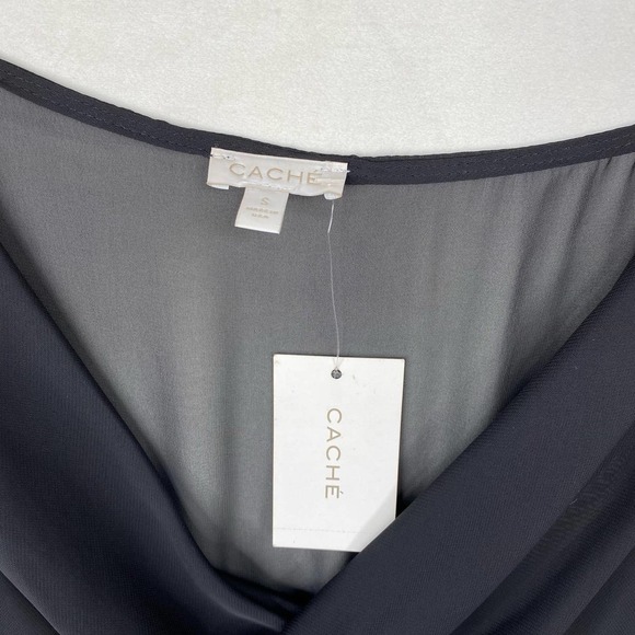 NWT Cache Sheer Shift Dress With Gold Studded Python Print Skirt-Small - Picture 5 of 6